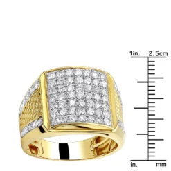 Solid 10K Yellow Gold Men's Diamond Ring By LUXURMAN 2.25 Carats 13 Solid 10K Yellow Gold Men's Diamond Ring By LUXURMAN 2.25 Carats -Its Hot Jewelry Shop 10k solid gold mens diamond rind by luxurman 225 carats rulerye
