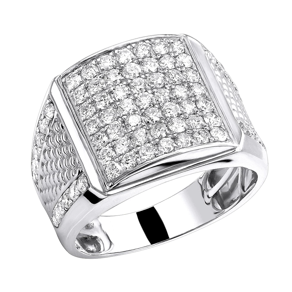 Solid 10K Yellow Gold Men's Diamond Ring By LUXURMAN 2.25 Carats 4 Solid 10K Yellow Gold Men's Diamond Ring By LUXURMAN 2.25 Carats - Image 2