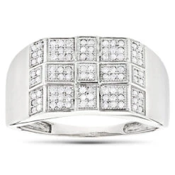 10K White Gold Men's Diamond Ring 0.34ct