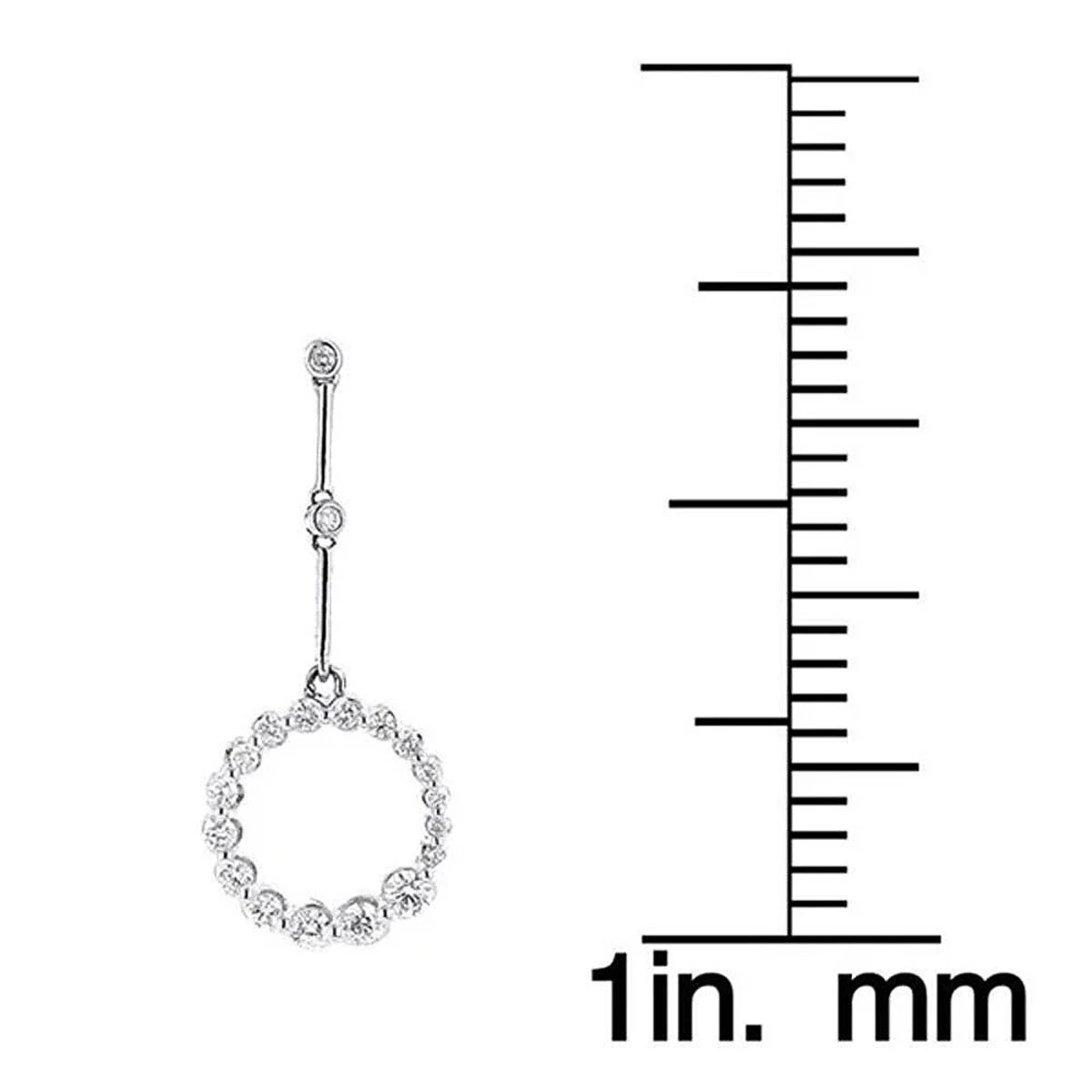 14K White Gold Diamond Circle Earrings 1.38 Ctw. 4 14K White Gold Diamond Circle Earrings 1.38 Ctw. - Image 2