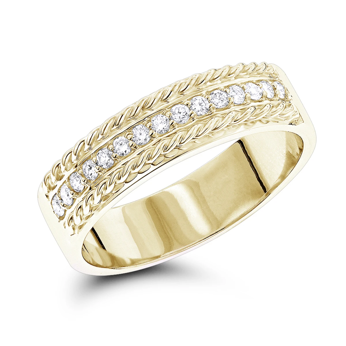 14 Karat Solid 14K White Gold Round Diamond Wedding Band 0.33ct 4 14 Karat Solid 14K White Gold Round Diamond Wedding Band 0.33ct - Image 2