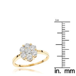 14K Yellow Gold 7 Stone 1 Carat Diamond Cluster Ring For Women By Luxurman 13 14K Yellow Gold 7 Stone 1 Carat Diamond Cluster Ring For Women By Luxurman -Its Hot Jewelry Shop 14k 7 stone diamond cluster ring 110ct p 22510 rulerye