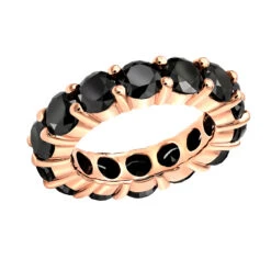 14K Black Plated Gold 5ct Black Diamond Eternity Ring 19 14K Black Plated Gold 5ct Black Diamond Eternity Ring -Its Hot Jewelry Shop 14k black gold bands 5ct black diamond eternity ring rose