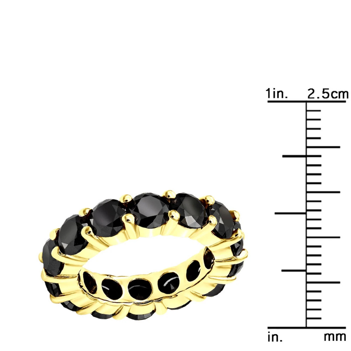 14K Black Plated Gold 5ct Black Diamond Eternity Ring 15 14K Black Plated Gold 5ct Black Diamond Eternity Ring - Image 13