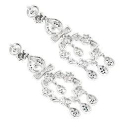 14K White Gold Blue Diamond Flower Chandelier Earrings 1.61ct -Its Hot Jewelry Shop 14k blue diamond flower chandelier earrings 161ct p 22365 backwh
