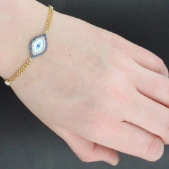 14K Rose Gold Blue Sapphire And Diamond Evil Eye Bracelet .13ct 7 14K Rose Gold Blue Sapphire And Diamond Evil Eye Bracelet .13ct -Its Hot Jewelry Shop 14k blue sapphire and diamond evil eye bracelet 13ct p 35840bod
