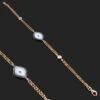14K Rose Gold Diamond And Blue Sapphire Evil Eye Bracelet .14ct -Its Hot Jewelry Shop 14k blue sapphire and diamond evil eye bracelet 14ct p 35841