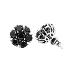 14K Black Plated Gold Cluster Black Diamond Stud Earrings 4.32ct 10 14K Black Plated Gold Cluster Black Diamond Stud Earrings 4.32ct -Its Hot Jewelry Shop 14k cluster black diamond stud earrings 432ct p 35681 wh