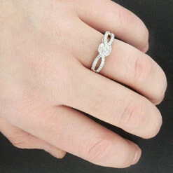 14K White Gold Cluster Diamond Engagement Ring 0.68ct 7 14K White Gold Cluster Diamond Engagement Ring 0.68ct -Its Hot Jewelry Shop 14k cluster diamond engagement ring 068ct p 40452bod