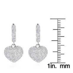 14K White Gold Dangle Diamond Heart Earrings 1 Ct 13 14K White Gold Dangle Diamond Heart Earrings 1 Ct -Its Hot Jewelry Shop 14k dangle diamond heart earrings 135ct p 22380 rulerwh