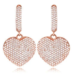 14K Yellow Gold Dangle Diamond Heart Earrings For Women 1.5ct 9 14K Yellow Gold Dangle Diamond Heart Earrings For Women 1.5ct -Its Hot Jewelry Shop 14k dangle diamond heart earrings 195ct p 22378 ro