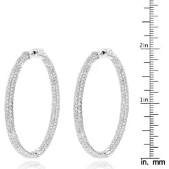 14K White Gold Dazzling 2 Inch Diamond Hoop Earrings Inside Out 7ct 12 14K White Gold Dazzling 2 Inch Diamond Hoop Earrings Inside Out 7ct -Its Hot Jewelry Shop 14k dazzling diamond hoop earrings inside out 690ct p 6420 rulerwh
