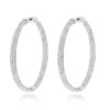 14K White Gold Dazzling 2 Inch Diamond Hoop Earrings Inside Out 7ct -Its Hot Jewelry Shop 14k dazzling diamond hoop earrings inside out 690ct p 6420 wh