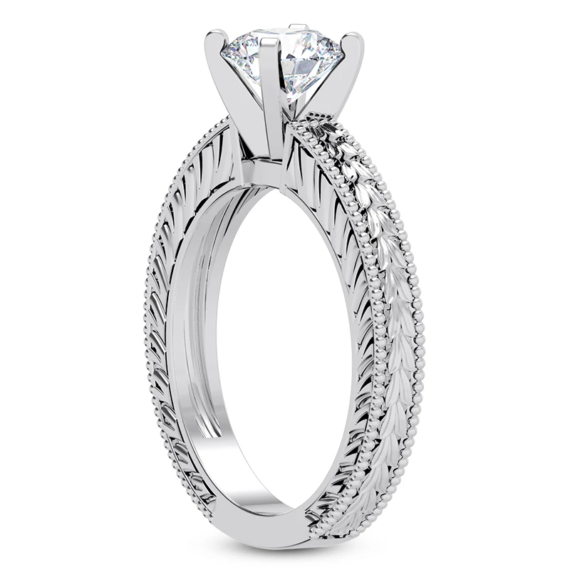 14K White Gold Designer Diamond Engagement Ring 0.50ct 4 14K White Gold Designer Diamond Engagement Ring 0.50ct - Image 2
