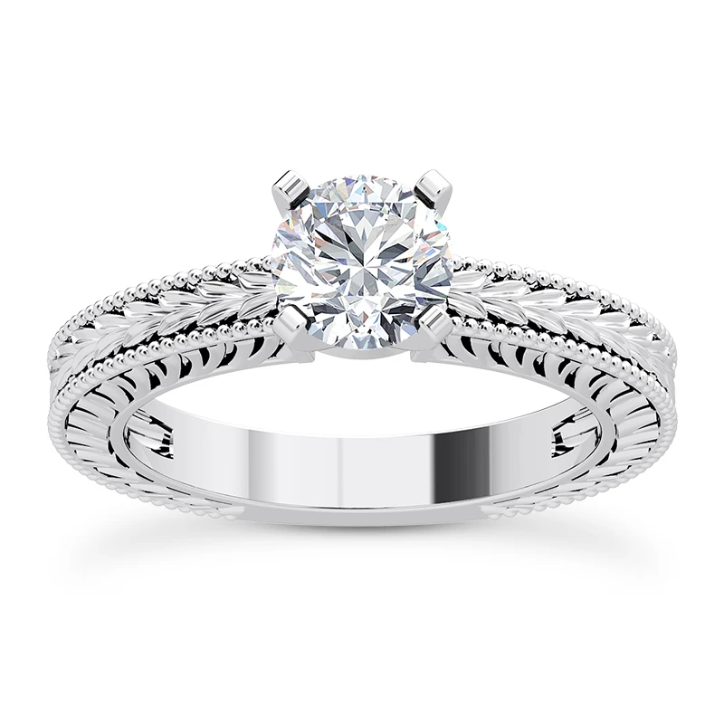 14K White Gold Designer Diamond Engagement Ring 0.50ct 3 14K White Gold Designer Diamond Engagement Ring 0.50ct