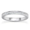 Thin 14K White Gold Designer Diamond Wedding Band 0.20ct