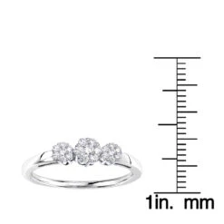 Thin 14K White Gold Diamond Cluster For Women Ring Past Present Future 0.25ct -Its Hot Jewelry Shop 14k diamond cluster ring past present future 030ct p 58 rulerwh