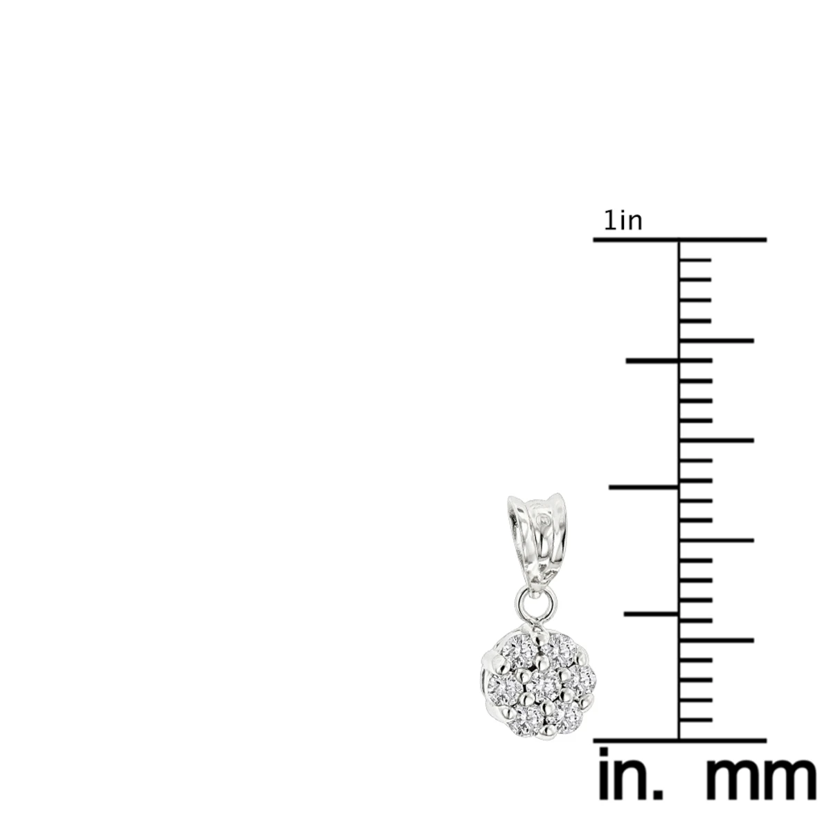 14K White Gold Diamond Flower Pendant 0.50ct 7 14K White Gold Diamond Flower Pendant 0.50ct - Image 5