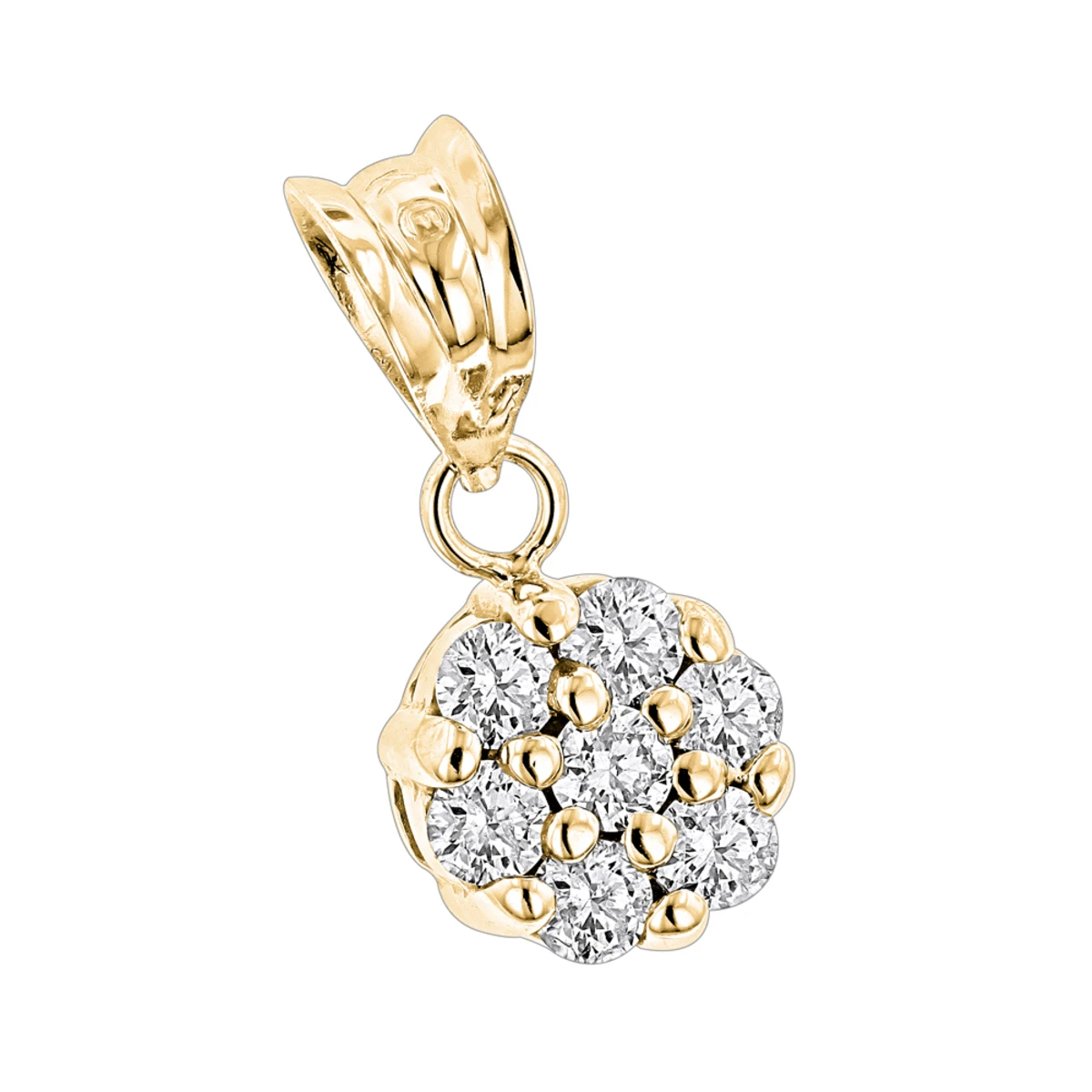 14K White Gold Diamond Flower Pendant 0.50ct 4 14K White Gold Diamond Flower Pendant 0.50ct - Image 2