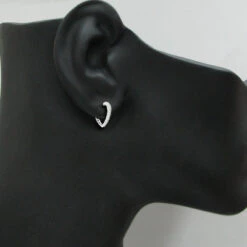 14K White Gold Diamond Heart Hoop Earrings 0.58ct -Its Hot Jewelry Shop 14k diamond heart hoop earrings 058ct p 42953bod