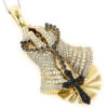 14K Yellow Gold Diamond Praying Hands Rosary Cross Pendant 6ct -Its Hot Jewelry Shop 14k diamond praying hands pendant 629ct p 40389 ye