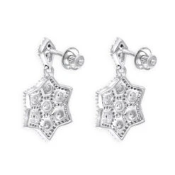 14K White Gold Diamond Star Drop Earrings For Women 0.75ct -Its Hot Jewelry Shop 14k diamond star of david earrings 075ct p 42033 backwh