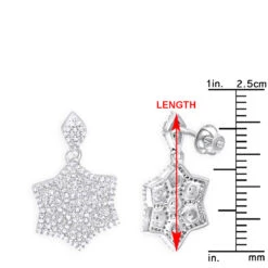 14K White Gold Diamond Star Drop Earrings For Women 0.75ct -Its Hot Jewelry Shop 14k diamond star of david earrings 075ct p 42033 rulerwh