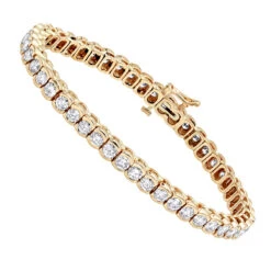 14K Yellow Gold Round Diamond Tennis Bracelet Half Bezel Setting 8ct -Its Hot Jewelry Shop 14k diamond tennis bracelet half bezel setting 8ct p 22516 ro