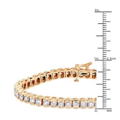 14K Yellow Gold Round Diamond Tennis Bracelet Half Bezel Setting 8ct -Its Hot Jewelry Shop 14k diamond tennis bracelet half bezel setting 8ct p 22516 rulerro
