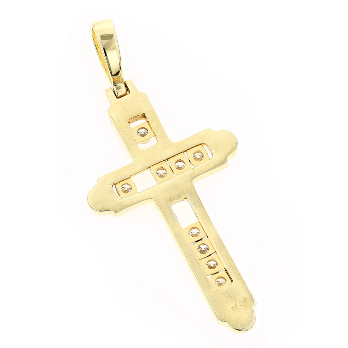 14K Yellow Gold Floating Diamond Cross Pendant LUCCELLO Monte Carlo 6 14K Yellow Gold Floating Diamond Cross Pendant LUCCELLO Monte Carlo - Image 4