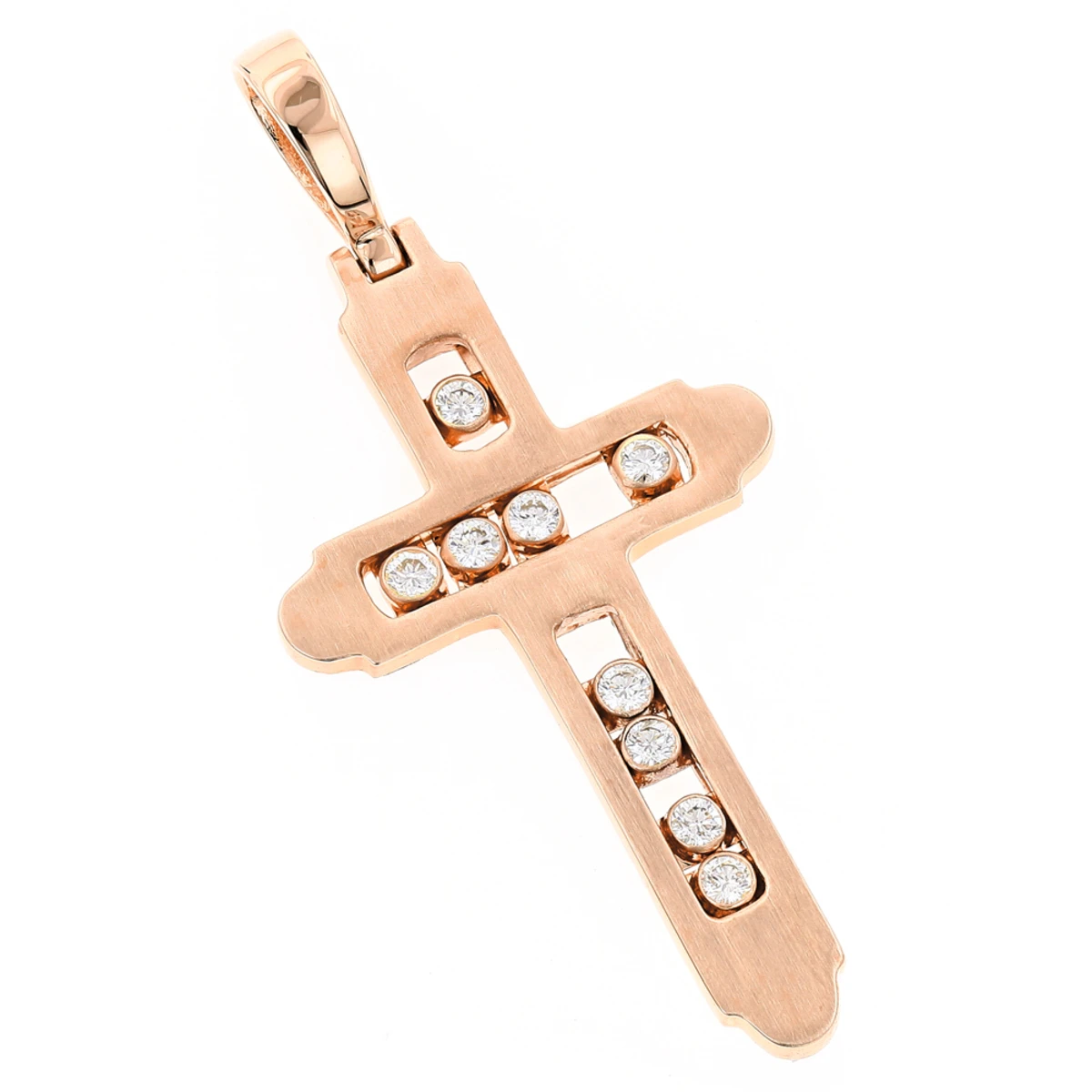 14K Yellow Gold Floating Diamond Cross Pendant LUCCELLO Monte Carlo 5 14K Yellow Gold Floating Diamond Cross Pendant LUCCELLO Monte Carlo - Image 3