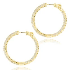 14K White Gold 1 3/8 Inch Diamond Hoop Earrings Inside Out 4.40ct 11 14K White Gold 1 3/8 Inch Diamond Hoop Earrings Inside Out 4.40ct -Its Hot Jewelry Shop 14k gold 1 inch diamond hoop earrings inside out 440ct p 6283 backye