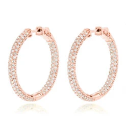 14K White Gold 1 3/8 Inch Diamond Hoop Earrings Inside Out 4.40ct 10 14K White Gold 1 3/8 Inch Diamond Hoop Earrings Inside Out 4.40ct -Its Hot Jewelry Shop 14k gold 1 inch diamond hoop earrings inside out 440ct p 6283 ro