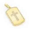 14K Yellow Gold Diamond Dog Tag Pendant With Cross Design 0.35ct -Its Hot Jewelry Shop 14k gold 14ct white diamond cross dog tag pendant ye