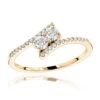 14K Yellow Gold 2 Stone Diamond Ladies Ring 0.4ct Love And Friendship Design