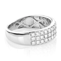 14K White Gold 3 Row Diamond Ring 1.35ct Luxurman Wedding Band 10 14K White Gold 3 Row Diamond Ring 1.35ct Luxurman Wedding Band -Its Hot Jewelry Shop 14k gold 3 row diamond ring 135ct p 40384 backwh