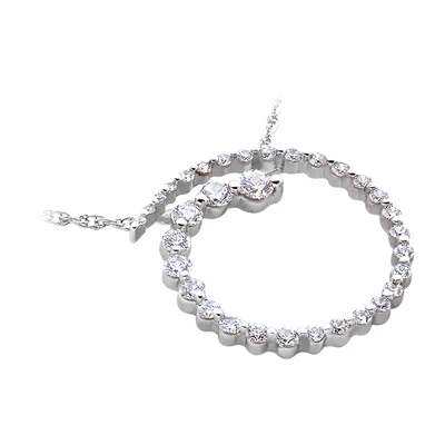 14K White Gold 33 Stone Diamond Journey Necklace 1.50ct 4 14K White Gold 33 Stone Diamond Journey Necklace 1.50ct - Image 2