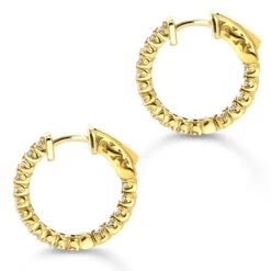 14K Yellow Gold 3/4in Inside Out Yellow Diamond Hoop Earrings 1 Carat By Luxurman 11 14K Yellow Gold 3/4in Inside Out Yellow Diamond Hoop Earrings 1 Carat By Luxurman -Its Hot Jewelry Shop 14k gold 34in inside out yellow diamond hoop earrings 1 carat by luxurman backye