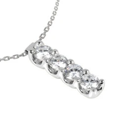 14K White Gold 4 Stone Diamond Journey Necklace 0.40ct -Its Hot Jewelry Shop 14k gold 4 stone diamond journey necklace 040ct p 28011 back white 20220426