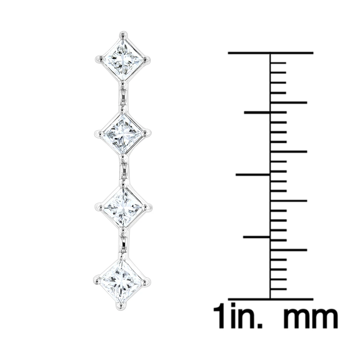 14K White Gold 4 Stone Diamond Journey Pendant 1.60ct 7 14K White Gold 4 Stone Diamond Journey Pendant 1.60ct - Image 5