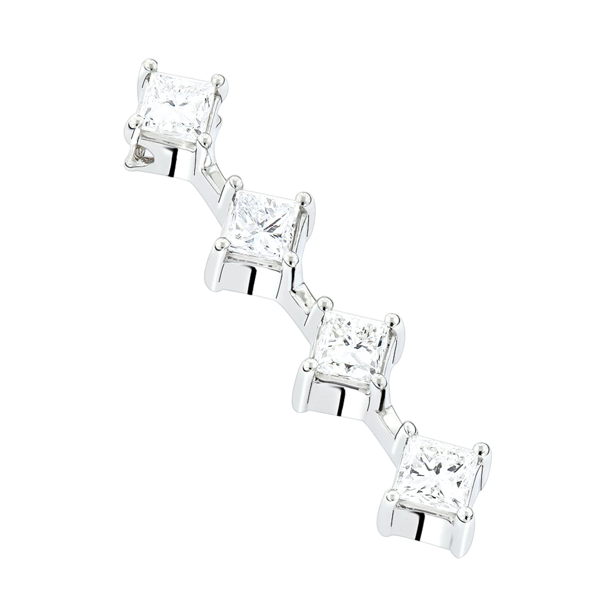 14K White Gold 4 Stone Diamond Journey Pendant 1.60ct 3 14K White Gold 4 Stone Diamond Journey Pendant 1.60ct