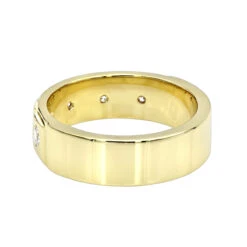 14K Yellow Gold 5 Diamond Wedding Band For Men 0.3ct Comfort Fit Five Stone 11 14K Yellow Gold 5 Diamond Wedding Band For Men 0.3ct Comfort Fit Five Stone -Its Hot Jewelry Shop 14k gold 5 diamond wedding band for men 03ct comfort fit backye