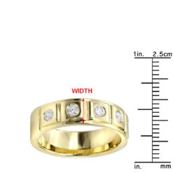 14K Yellow Gold 5 Diamond Wedding Band For Men 0.3ct Comfort Fit Five Stone 13 14K Yellow Gold 5 Diamond Wedding Band For Men 0.3ct Comfort Fit Five Stone -Its Hot Jewelry Shop 14k gold 5 diamond wedding band for men 03ct comfort fit rulerye