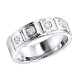 14K Yellow Gold 5 Diamond Wedding Band For Men 0.3ct Comfort Fit Five Stone 9 14K Yellow Gold 5 Diamond Wedding Band For Men 0.3ct Comfort Fit Five Stone -Its Hot Jewelry Shop 14k gold 5 diamond wedding band for men 03ct comfort fit wh