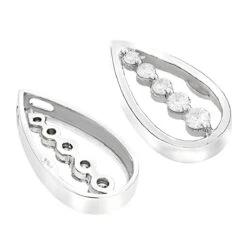 14K White Gold Unique 5 Stone Diamond Journey Necklace 0.50ct -Its Hot Jewelry Shop 14k gold 5 stone diamond journey necklace 050ct p 28147 backwh