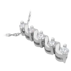 14K White Gold 5 Stone Diamond Journey Pendant 0.33ct -Its Hot Jewelry Shop 14k gold 5 stone diamond journey pendant 033ct p 28039 back white 20220426