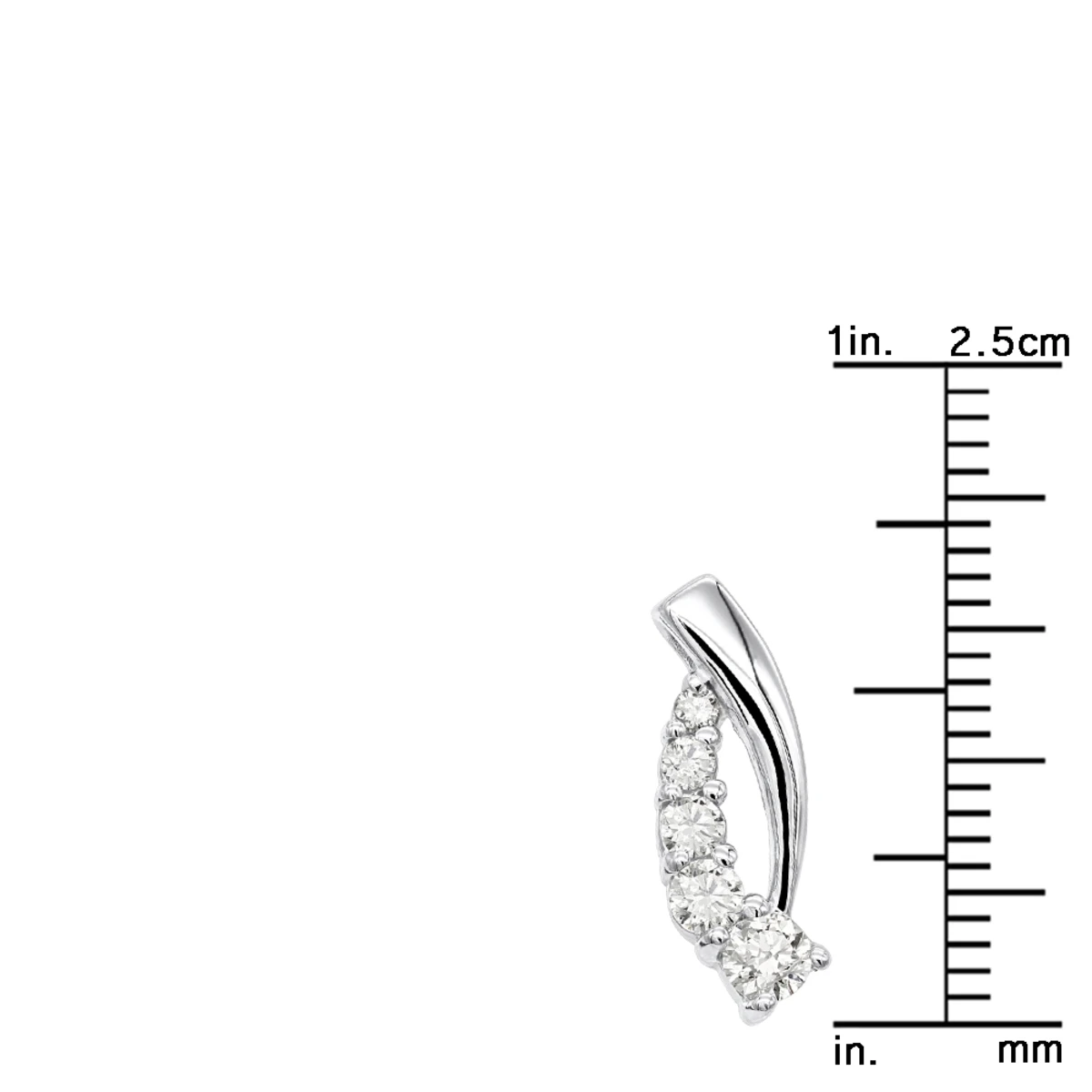 14K White Gold 5 Stone Diamond Journey Pendant 0.52ct 7 14K White Gold 5 Stone Diamond Journey Pendant 0.52ct - Image 5