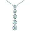 14K White Gold Designer 5 Stone Diamond Journey Pendant 1.50ct