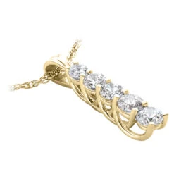 14K White Gold Unique 5 Stone Diamond Journey Pendant 2.50ct -Its Hot Jewelry Shop 14k gold 5 stone diamond journey pendant 250ct p 28080 back yellow 20220426