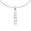 14K White Gold Unique 5 Stone Diamond Journey Pendant 2.50ct